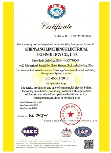 चीन shenyang lincheng Technology Co., Ltd प्रमाणपत्र